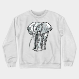 Elephant digital hand drawn illustration Crewneck Sweatshirt